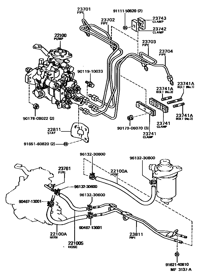 Toyota COROLLA 喷油泵总成 EPC diagram — MF3137A