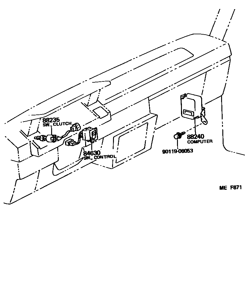 Toyota COROLLA 巡航控制(自动行驶) EPC diagram — MEF871