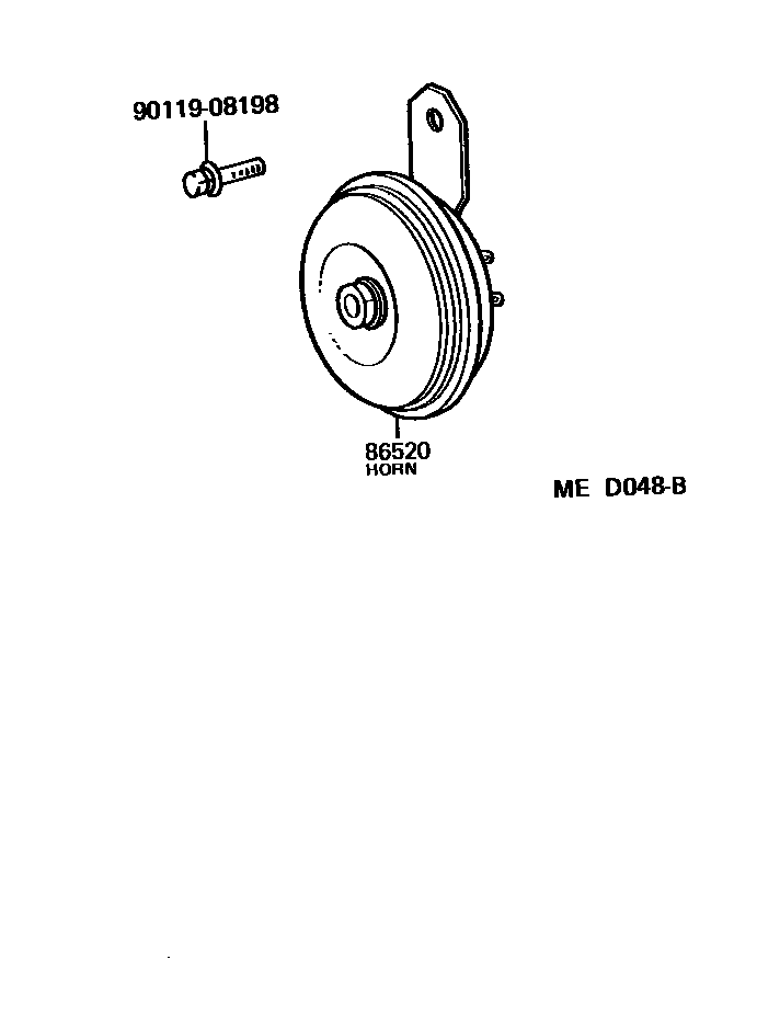 Toyota COROLLA 喇叭 EPC diagram — MED048B