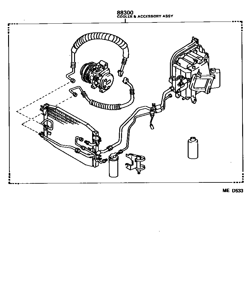 Toyota COROLLA 暖风和空调系统 - 组件 EPC diagram — MED533