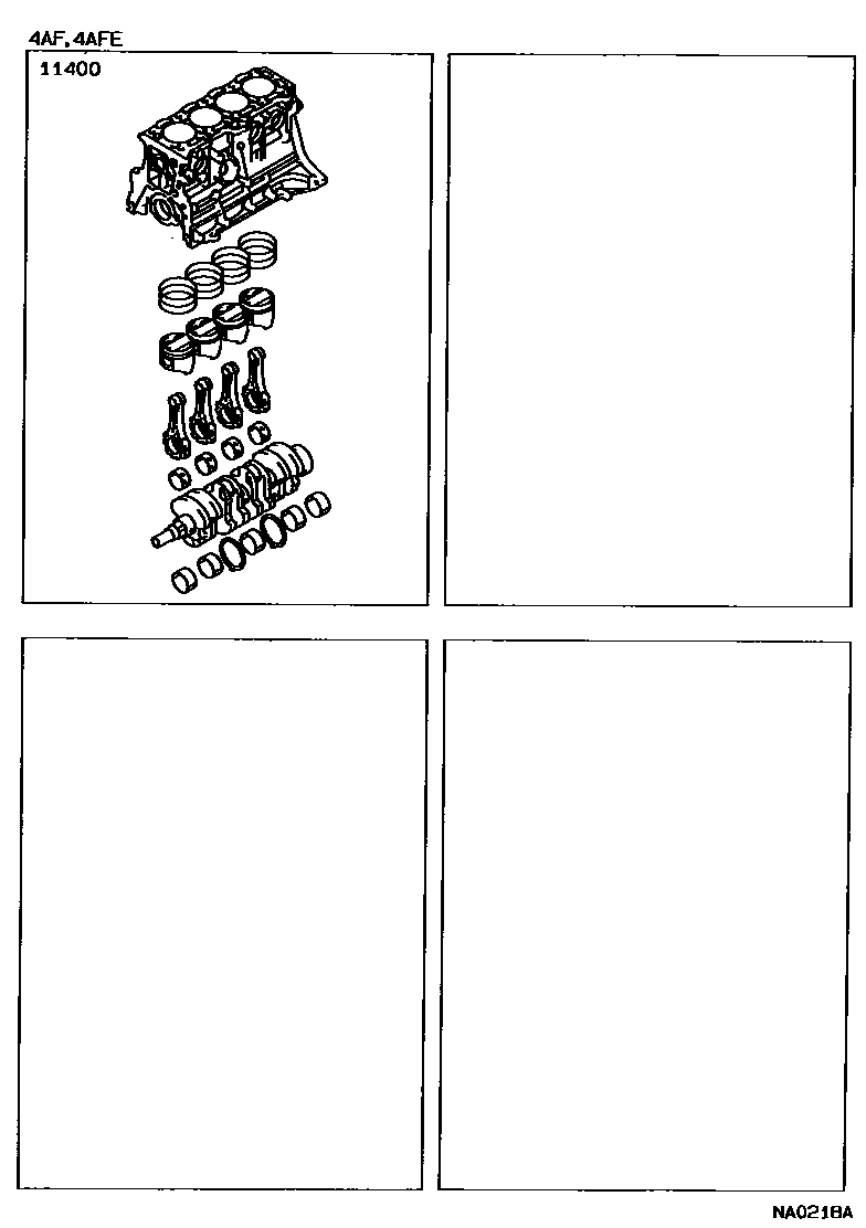 Toyota COROLLA Short Block Assembly EPC diagram — NA0218A