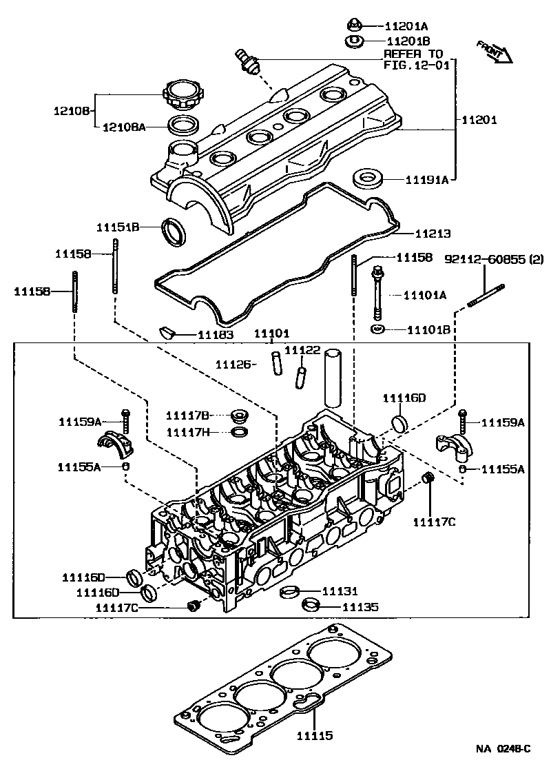 Toyota COROLLA Cylinder Head EPC diagram — NA0248C