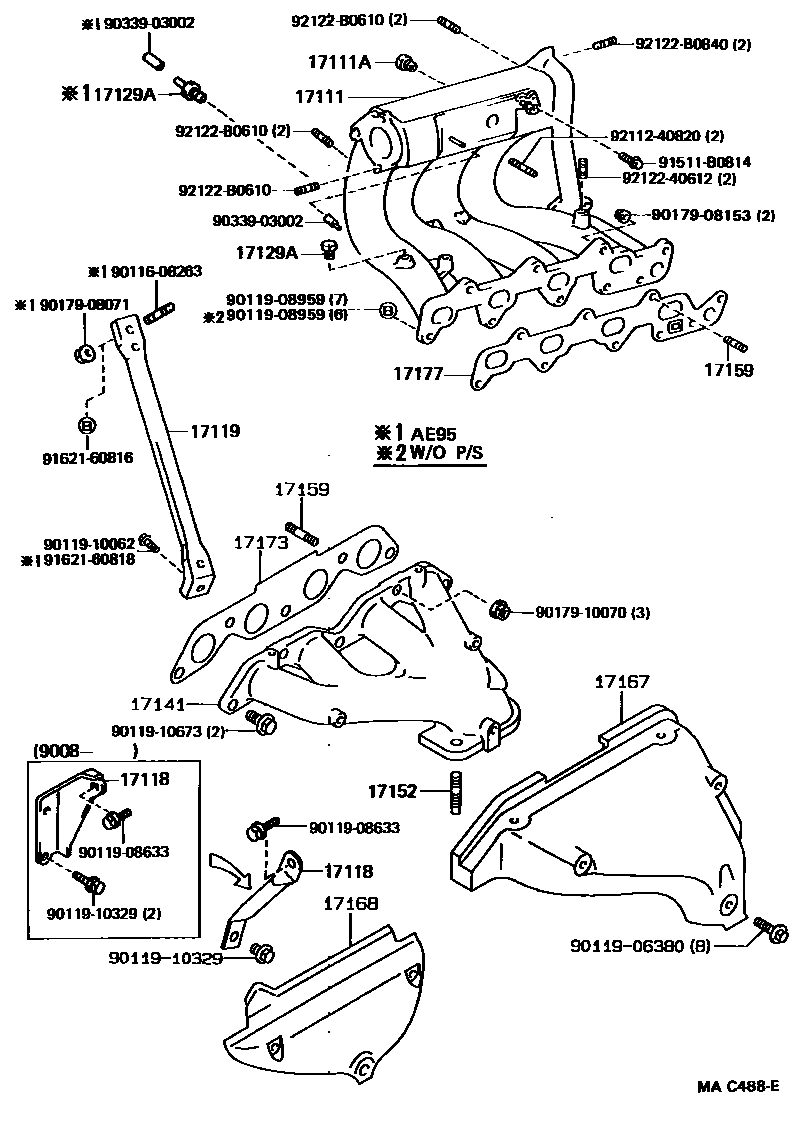 Toyota COROLLA Manifold EPC diagram — MAC488E
