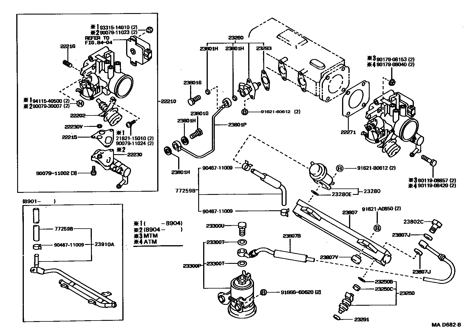 Toyota COROLLA 燃油喷射系统 EPC diagram — MAD682B