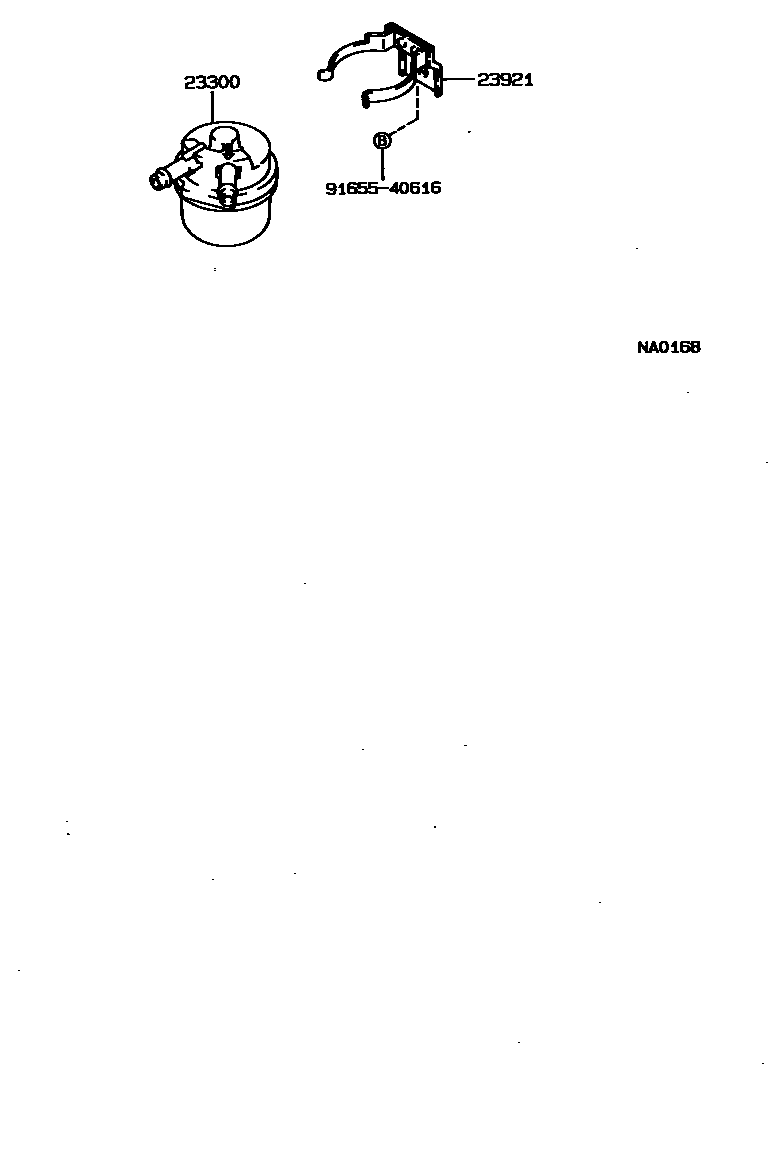 Toyota COROLLA fuel filter EPC diagram — NA0168