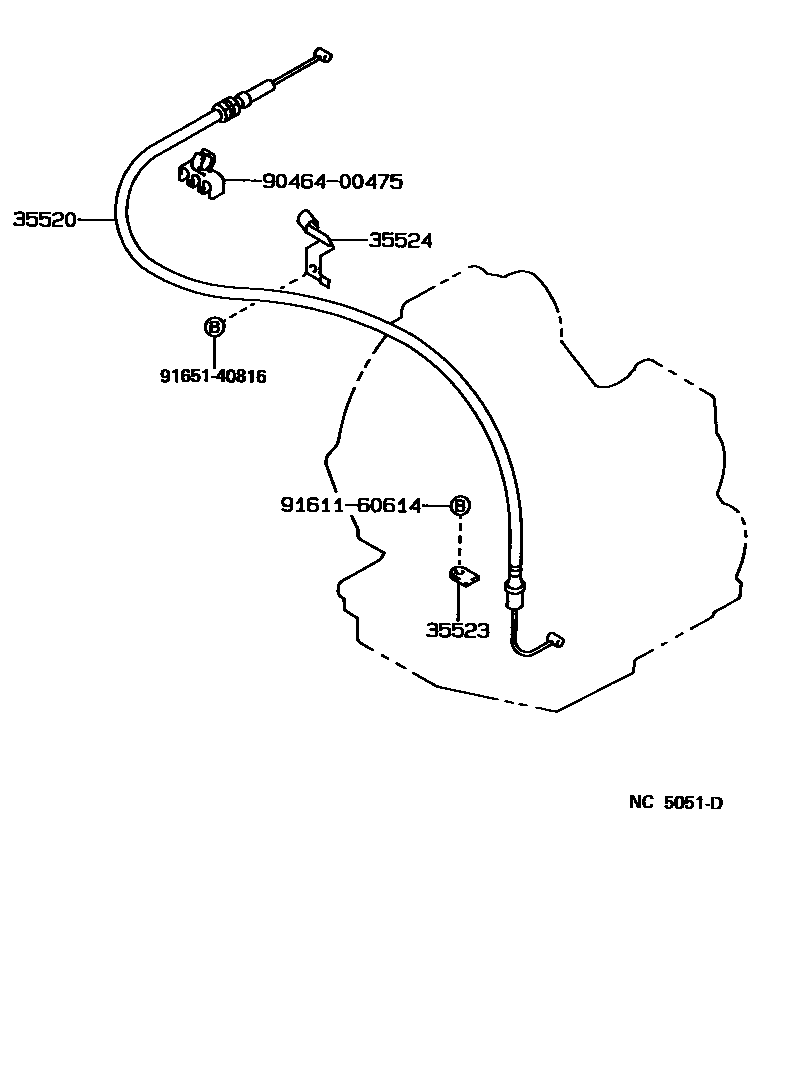 Toyota COROLLA 节气阀连杆和阀杆(ATM) EPC diagram — NC5051D