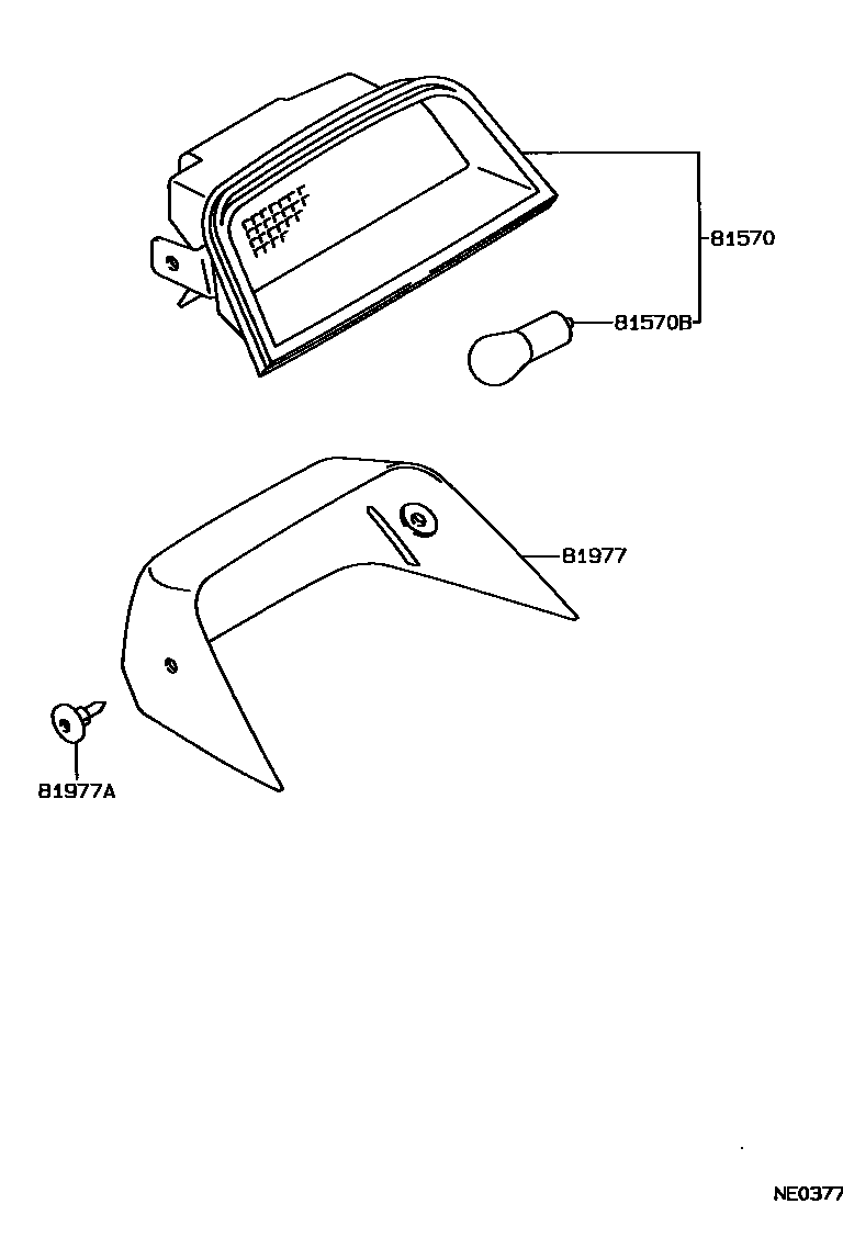 Toyota COROLLA 高位刹车灯 EPC diagram — NE0377