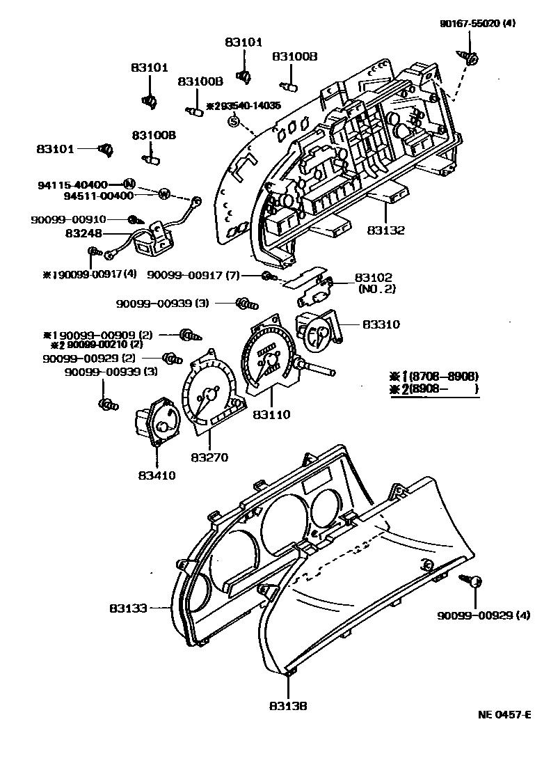 Toyota COROLLA 仪表 EPC diagram — NE0457E