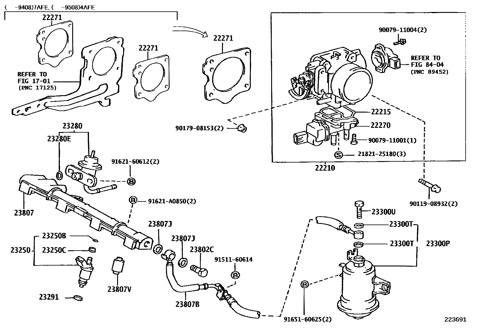 Toyota COROLLA 燃油喷射系统 EPC diagram — 223691