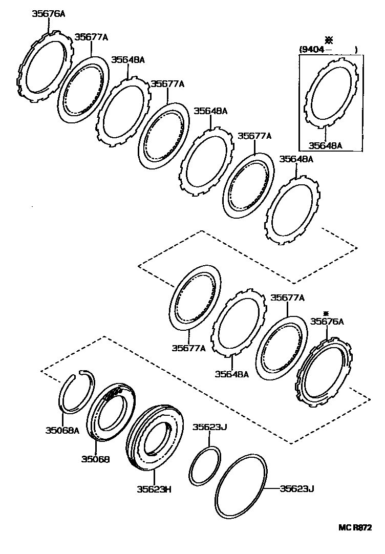 Toyota COROLLA 3号制动器、一档和倒档制动器(ATM) EPC diagram — MCR872