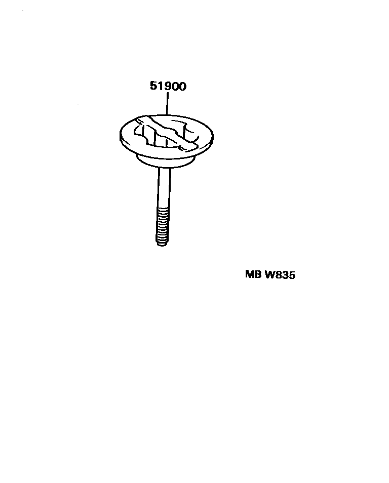 Toyota COROLLA Spare tire rack EPC diagram — MBW835
