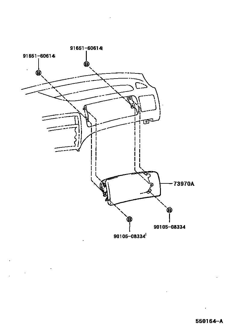 Toyota COROLLA 仪表板和手套箱 EPC diagram — 550164A