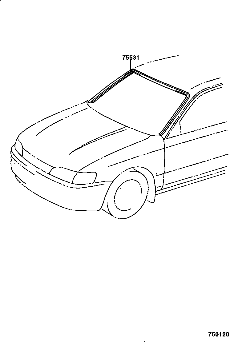 Toyota COROLLA 前防护条 EPC diagram — 750120