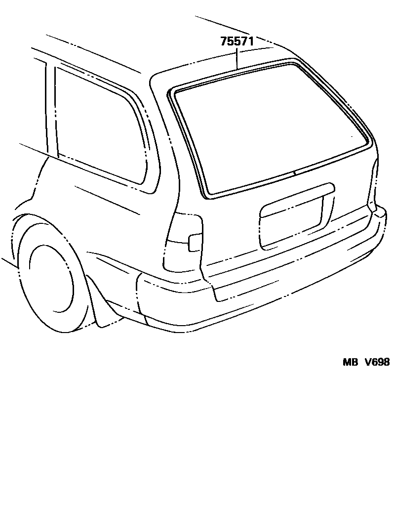 Toyota COROLLA 后防护条 EPC diagram — MBV698