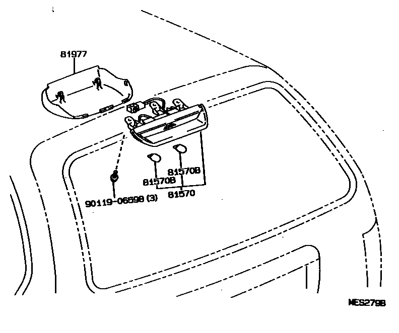 Toyota COROLLA 高位刹车灯 EPC diagram — MES279B