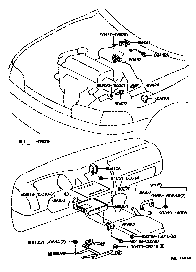 Toyota COROLLA 电子燃油喷射系统 EPC diagram — MET740B