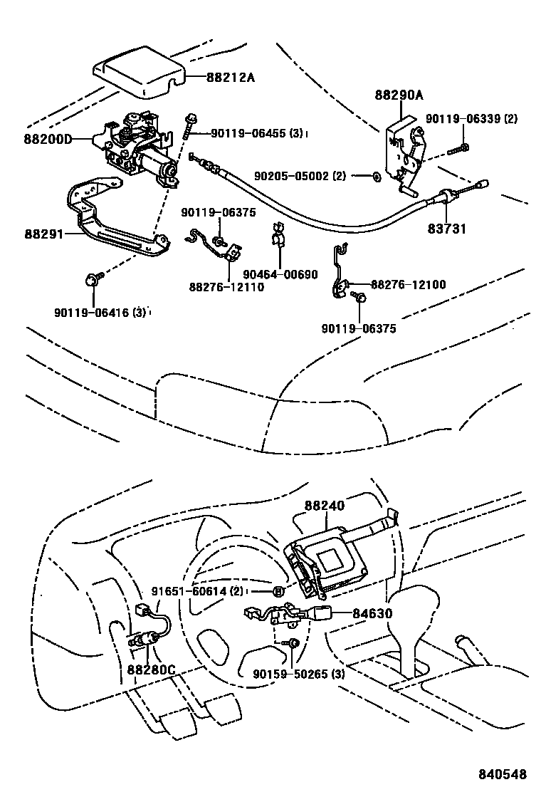 Toyota COROLLA 巡航控制(自动行驶) EPC diagram — 840548