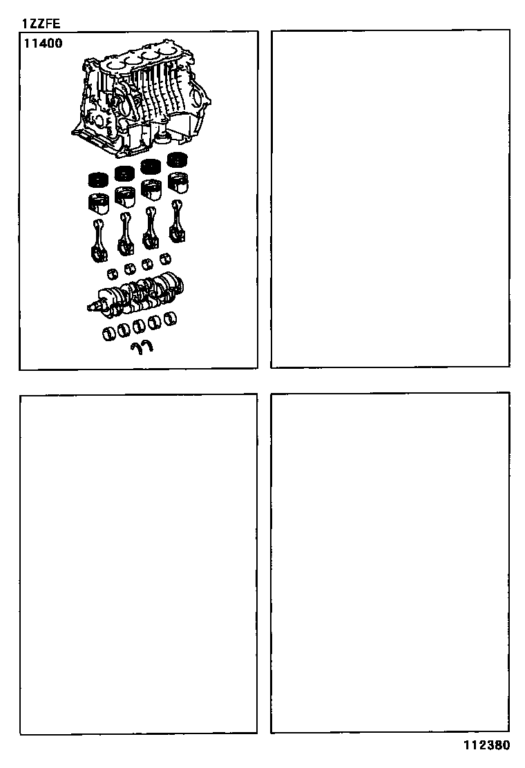 Toyota COROLLA Short Block Assembly EPC diagram — 112380
