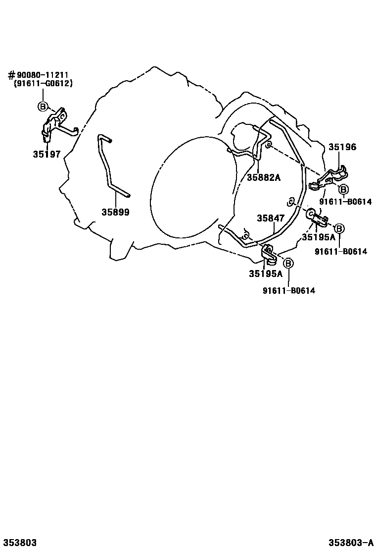 Toyota COROLLA 阀体和滤油网(ATM) EPC diagram — 353803A