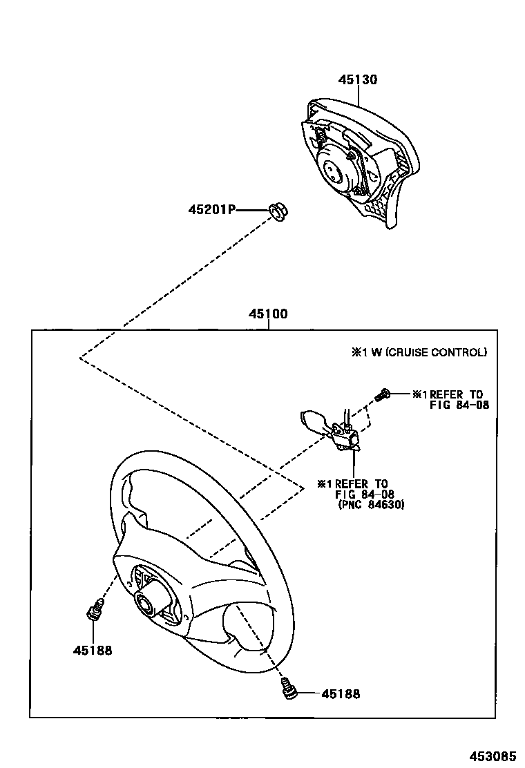 Toyota COROLLA Steering Wheel EPC diagram — 453085