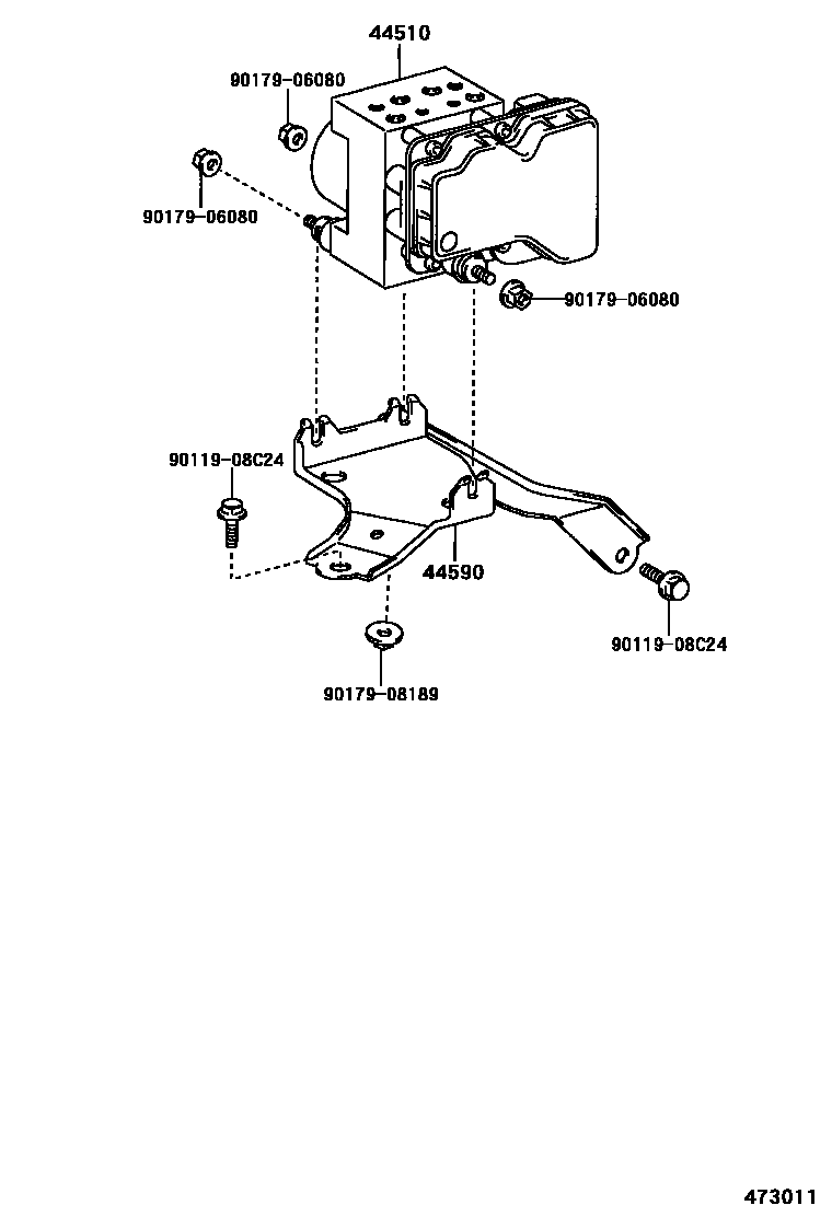 Toyota COROLLA 制动配管和卡箍 EPC diagram — 473011