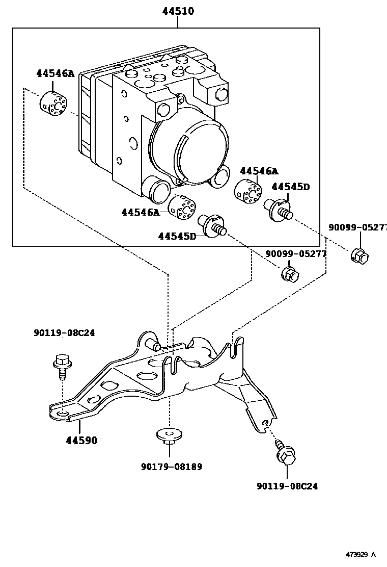 Toyota COROLLA 制动配管和卡箍 EPC diagram — 473930A