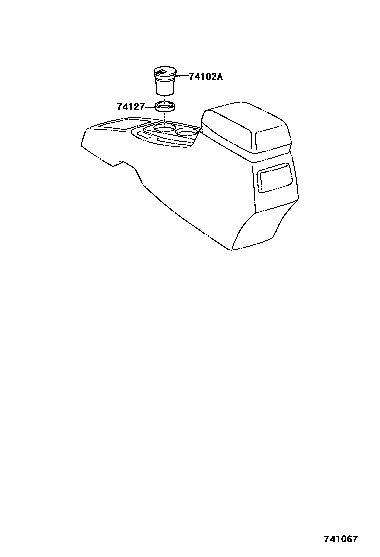 Toyota COROLLA 烟灰盒 EPC diagram — 741067