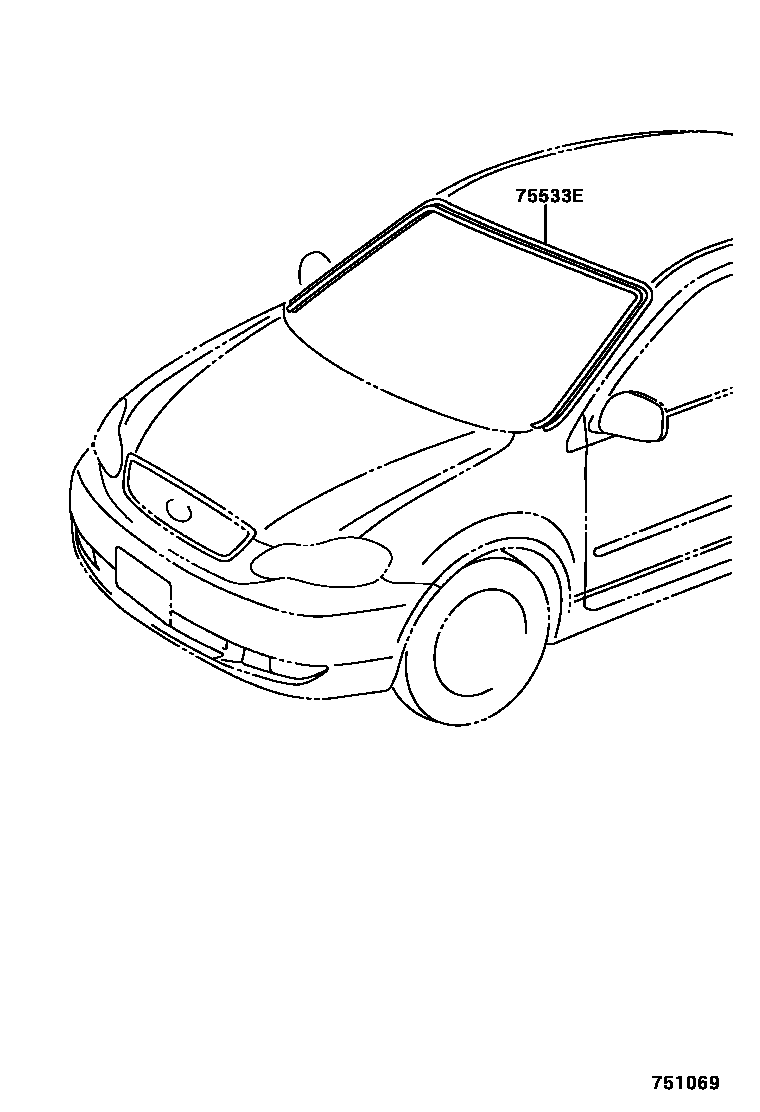 Toyota COROLLA 前防护条 EPC diagram — 751069
