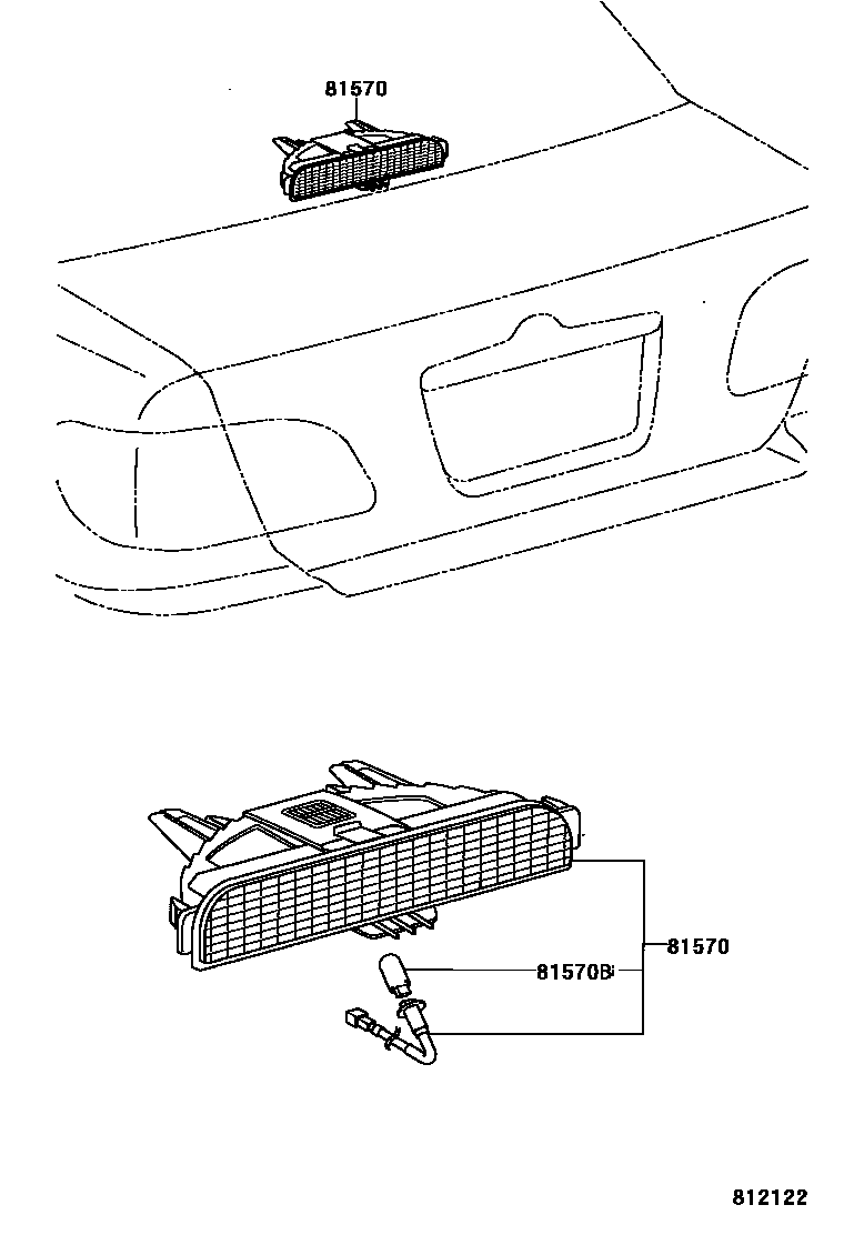Toyota COROLLA 高位刹车灯 EPC diagram — 812122