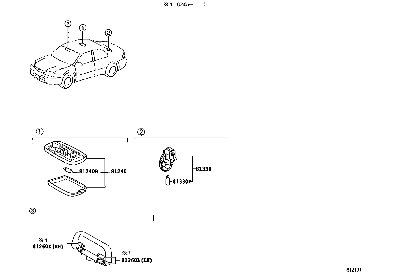 Toyota COROLLA 车内灯 EPC diagram — 812131B