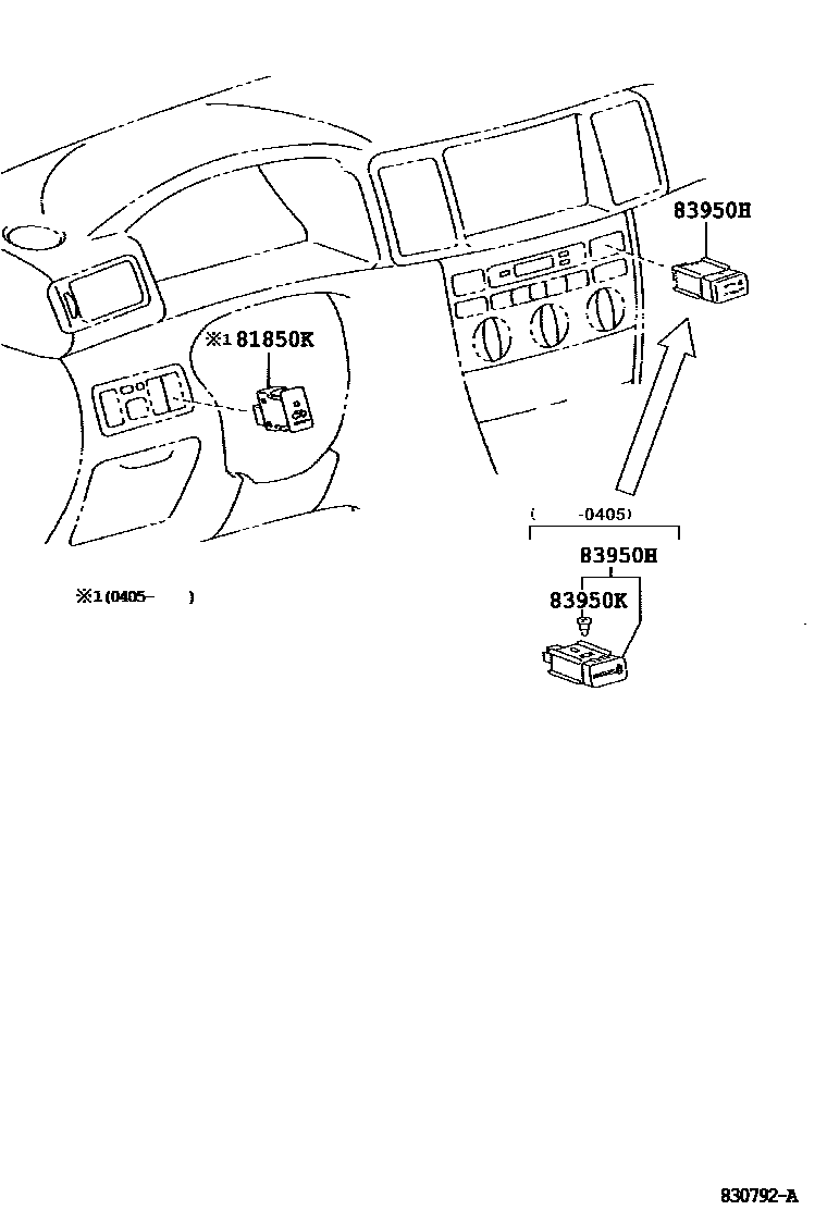 Toyota COROLLA indicator light EPC diagram — 830792A