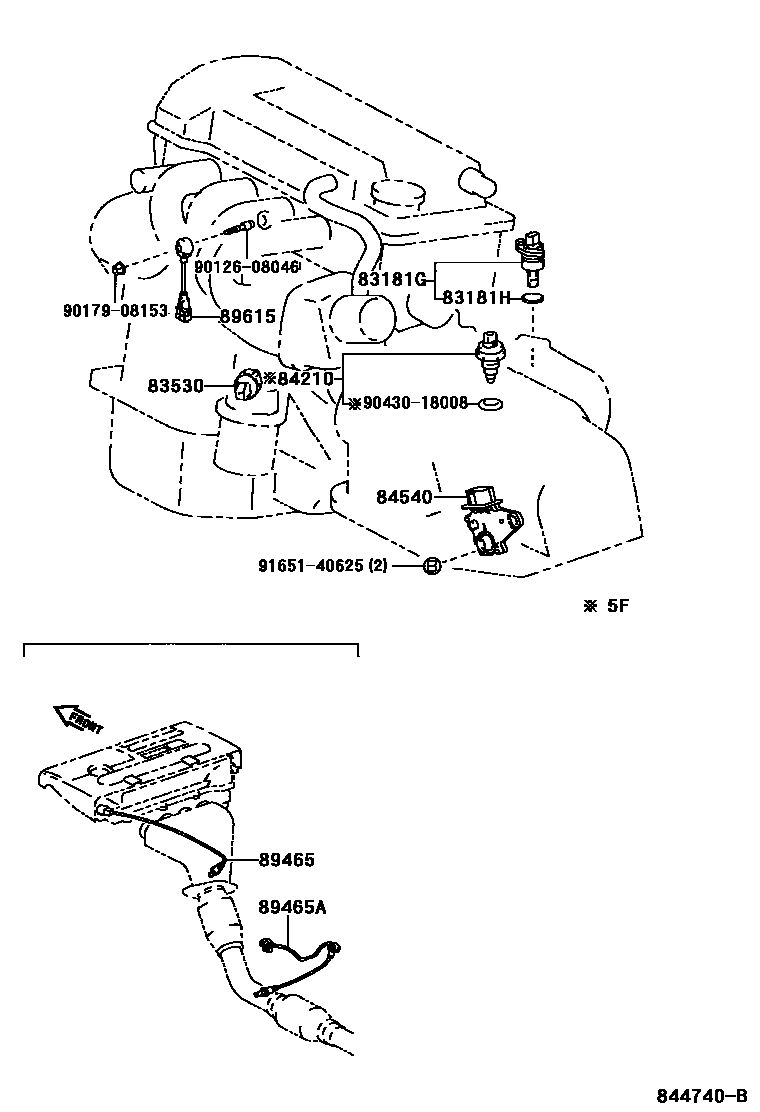 Toyota COROLLA 开关和继电器和ECU EPC diagram — 844740B