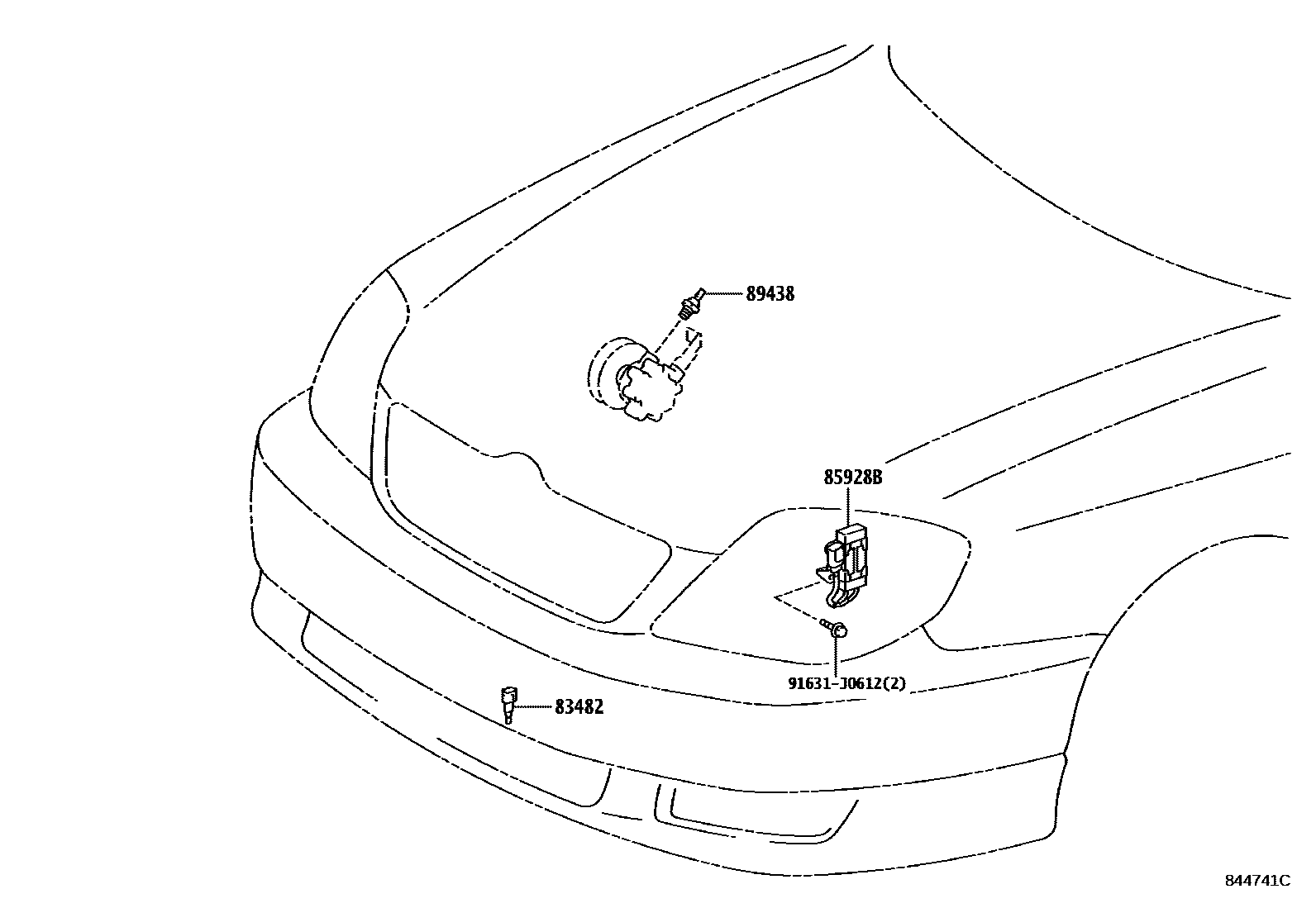 Toyota COROLLA 开关和继电器和ECU EPC diagram — 844741C