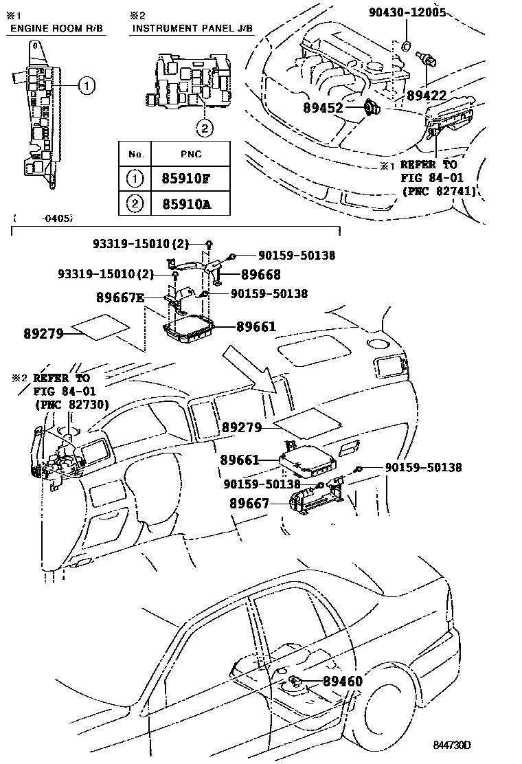 Toyota COROLLA 电子燃油喷射系统 EPC diagram — 844730D