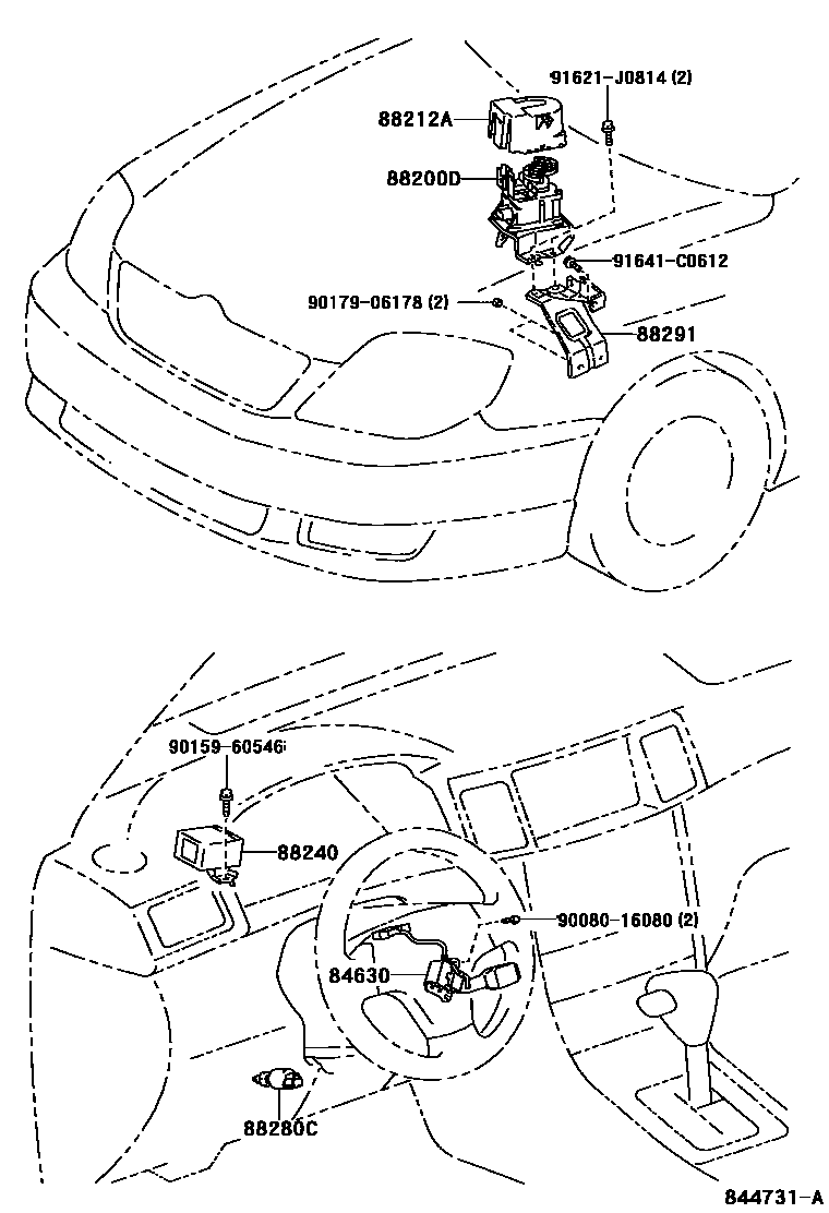 Toyota COROLLA 巡航控制(自动行驶) EPC diagram — 844731A