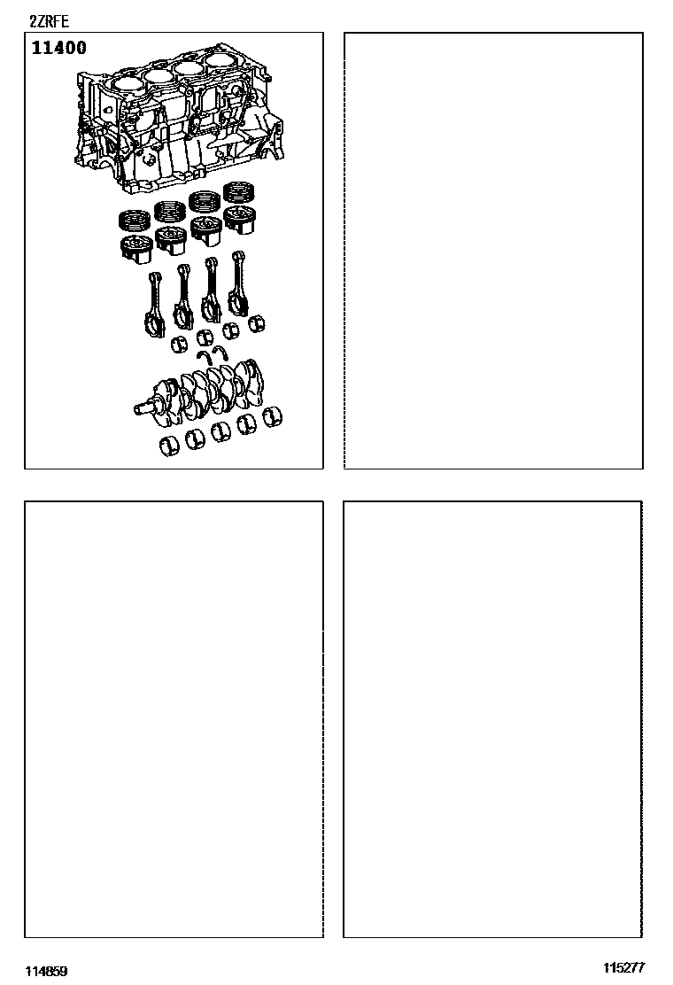 Toyota COROLLA Short Block Assembly EPC diagram — 115277