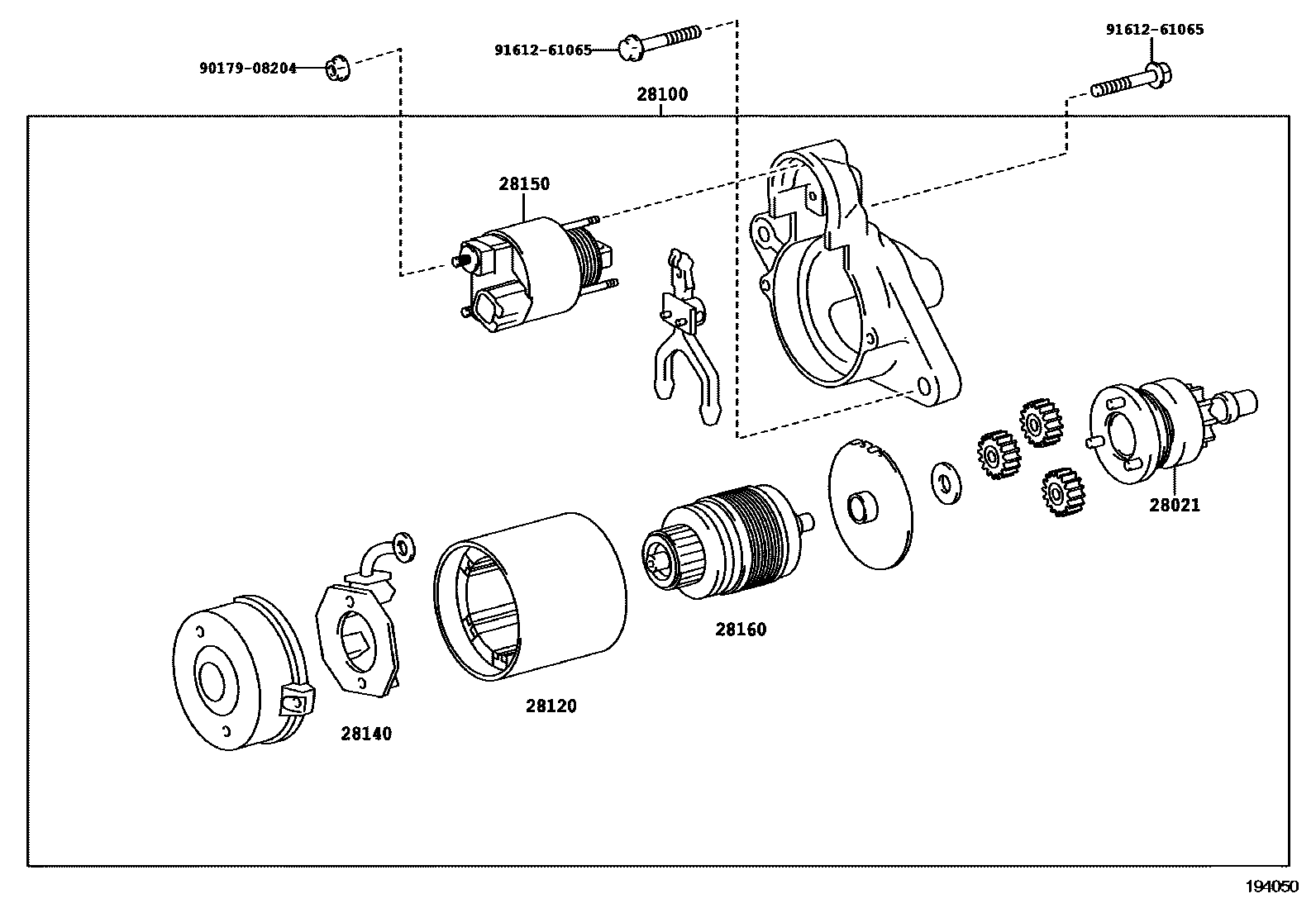 Toyota COROLLA 起动机 EPC diagram — 194050