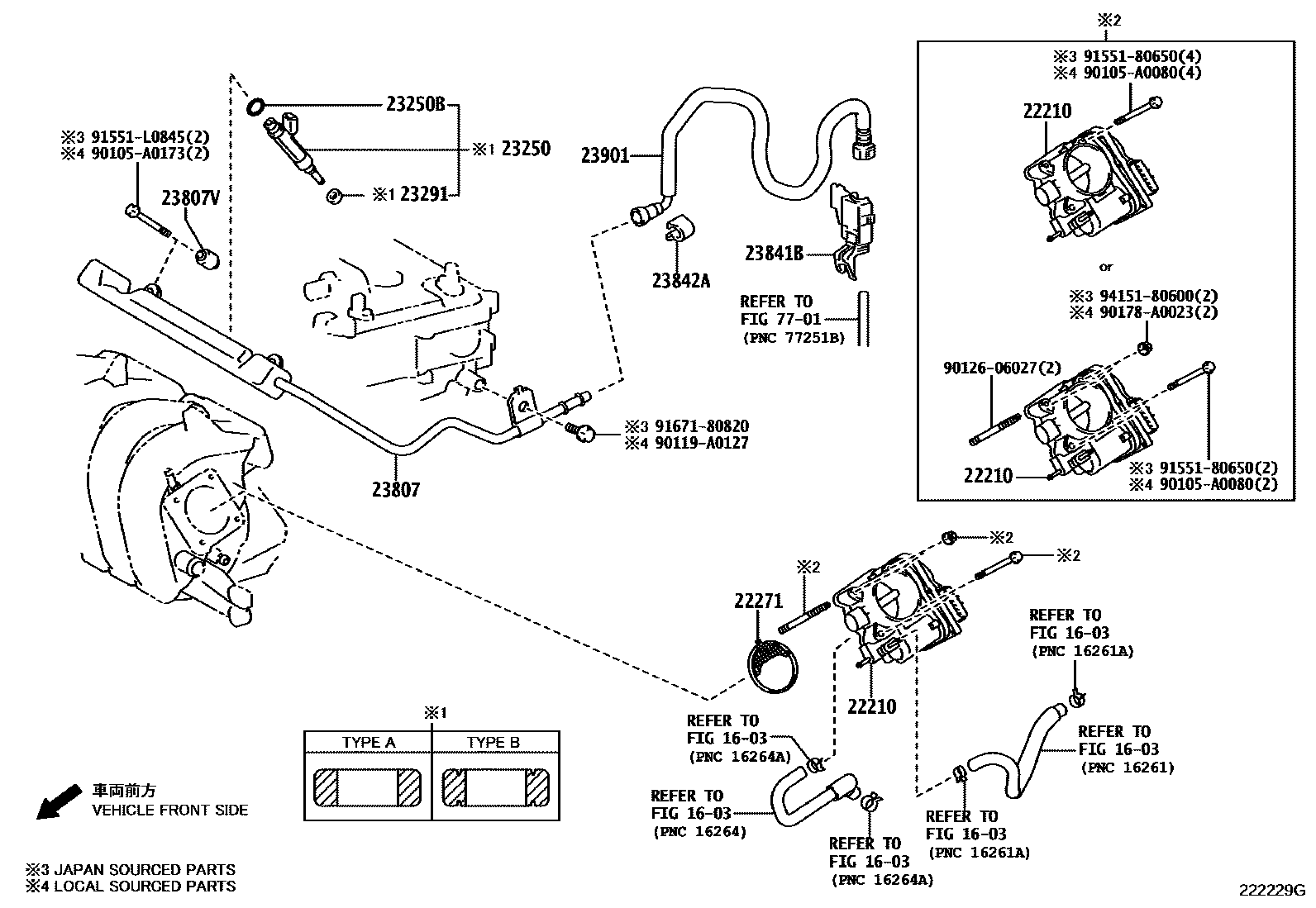 Toyota COROLLA 燃油喷射系统 EPC diagram — 222229G