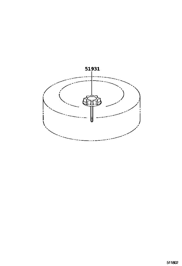 Toyota COROLLA Spare tire rack EPC diagram — 511802