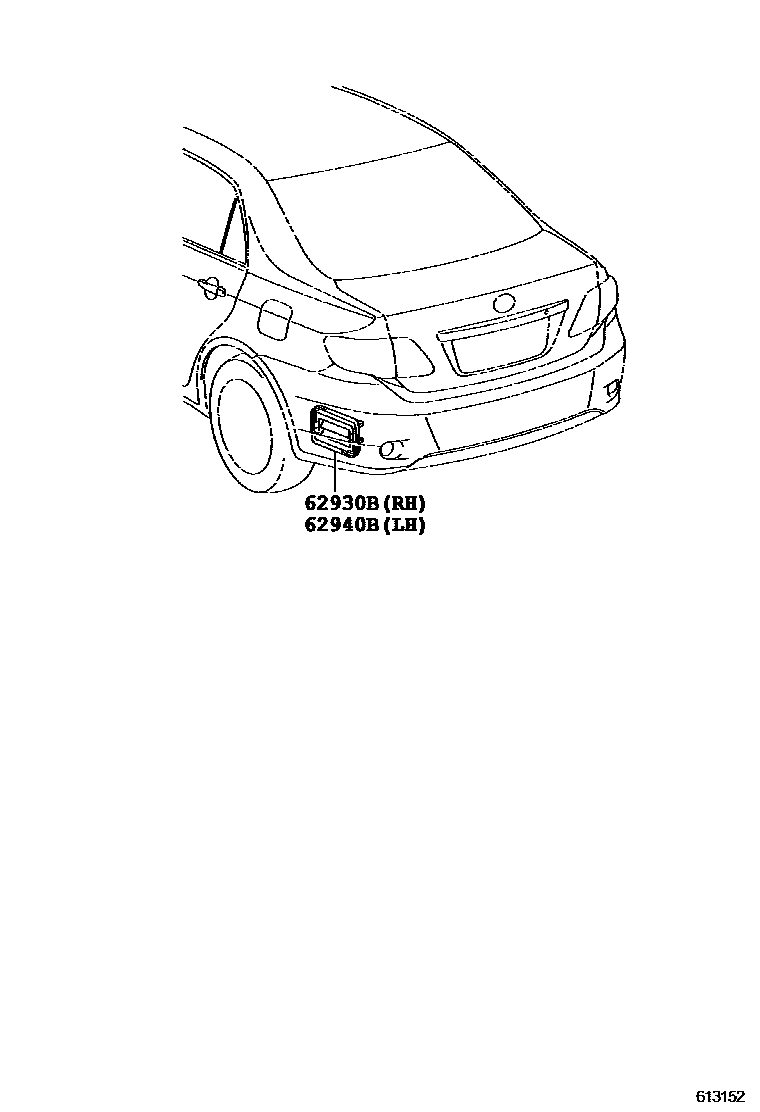 Toyota COROLLA 车侧通风装置 EPC diagram — 613152