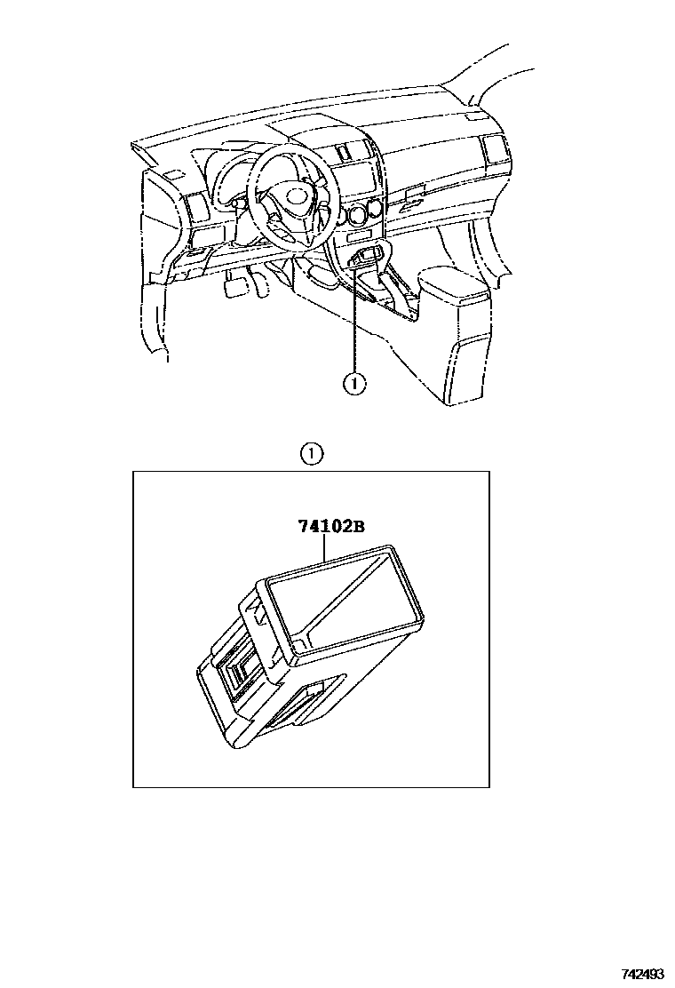 Toyota COROLLA 烟灰盒 EPC diagram — 742493