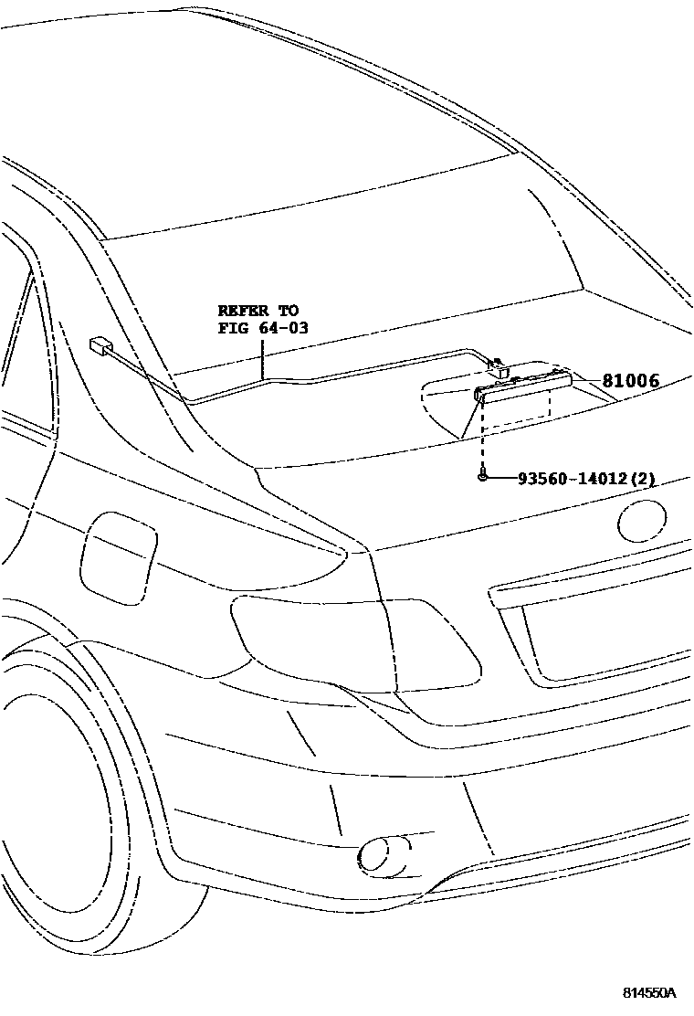 Toyota COROLLA 高位刹车灯 EPC diagram — 814550A
