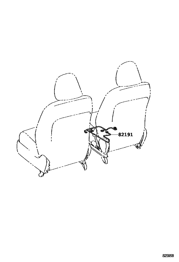 Toyota COROLLA 线束和卡夹 EPC diagram — 825958