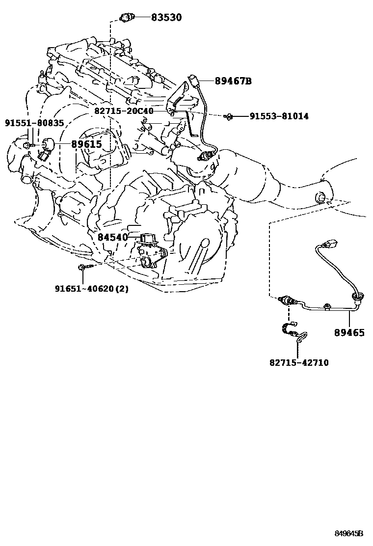 Toyota COROLLA 开关和继电器和ECU EPC diagram — 849645B