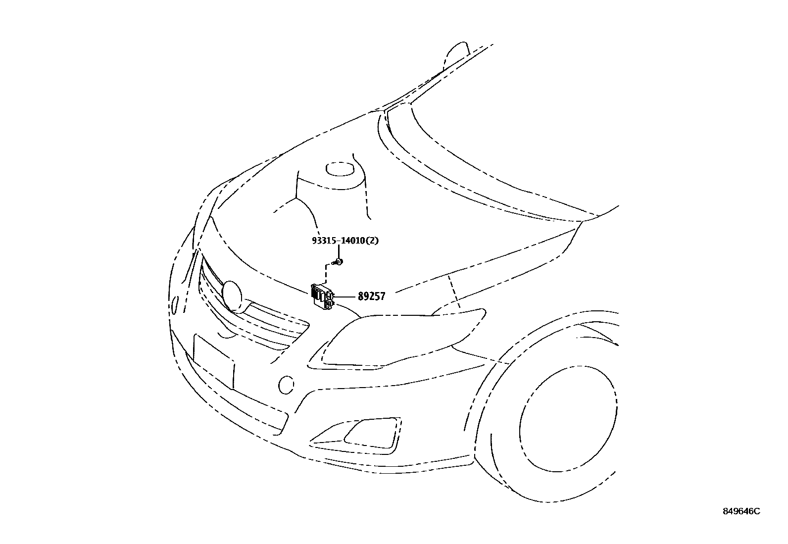 Toyota COROLLA 开关和继电器和ECU EPC diagram — 849646D