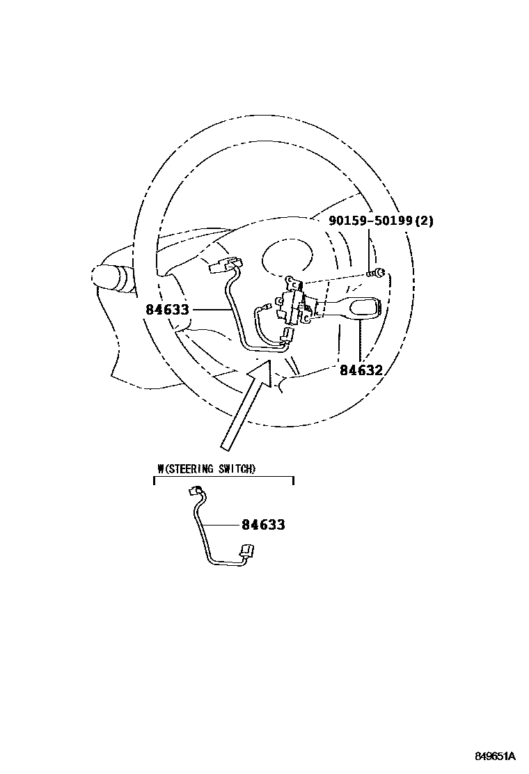 Toyota COROLLA 巡航控制(自动行驶) EPC diagram — 849651A