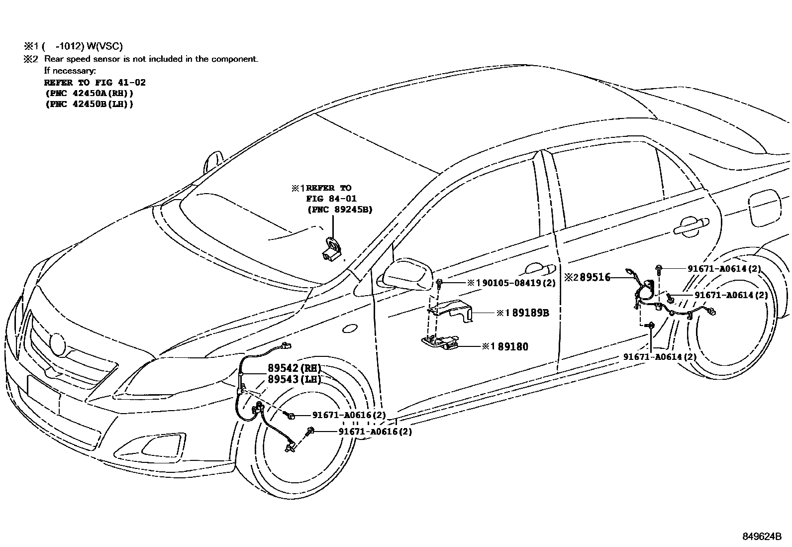 Toyota COROLLA ABS 和 VSC EPC diagram — 849624B