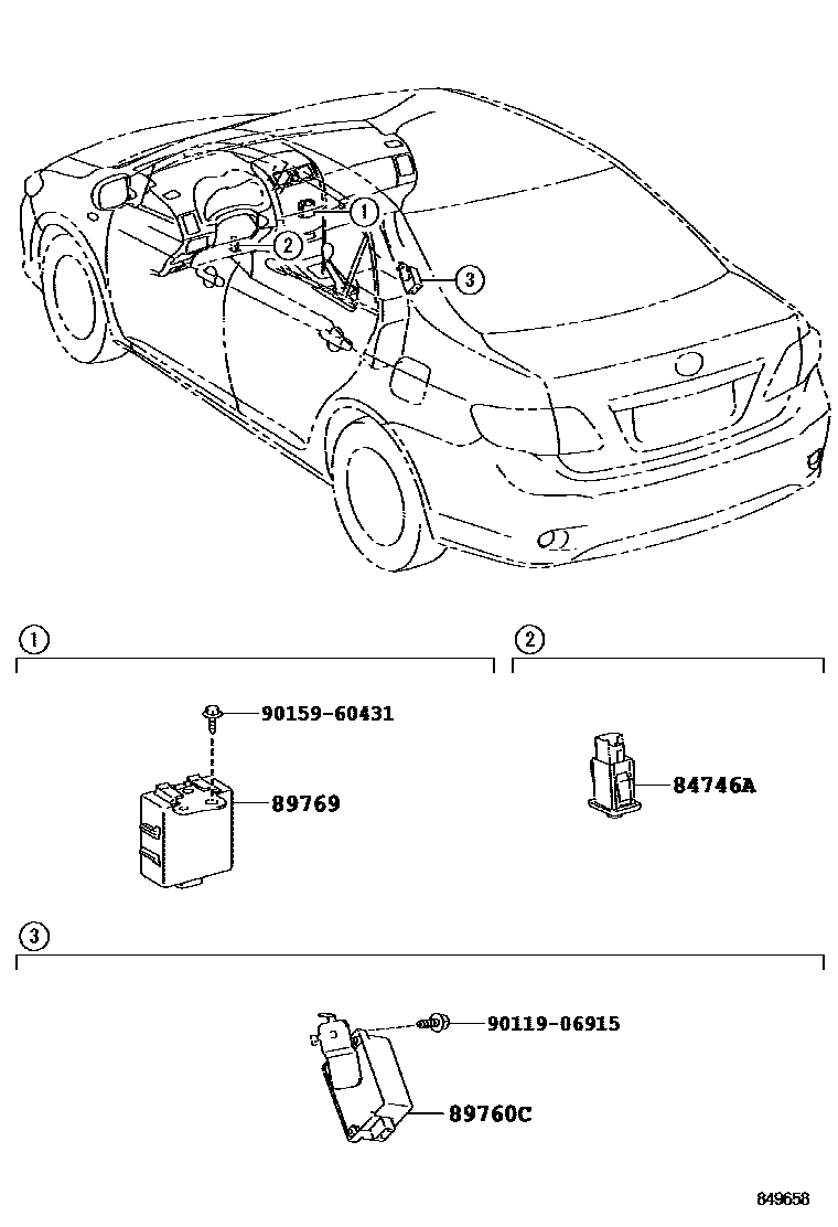 Toyota COROLLA 轮胎压力警告系统 EPC diagram — 849658