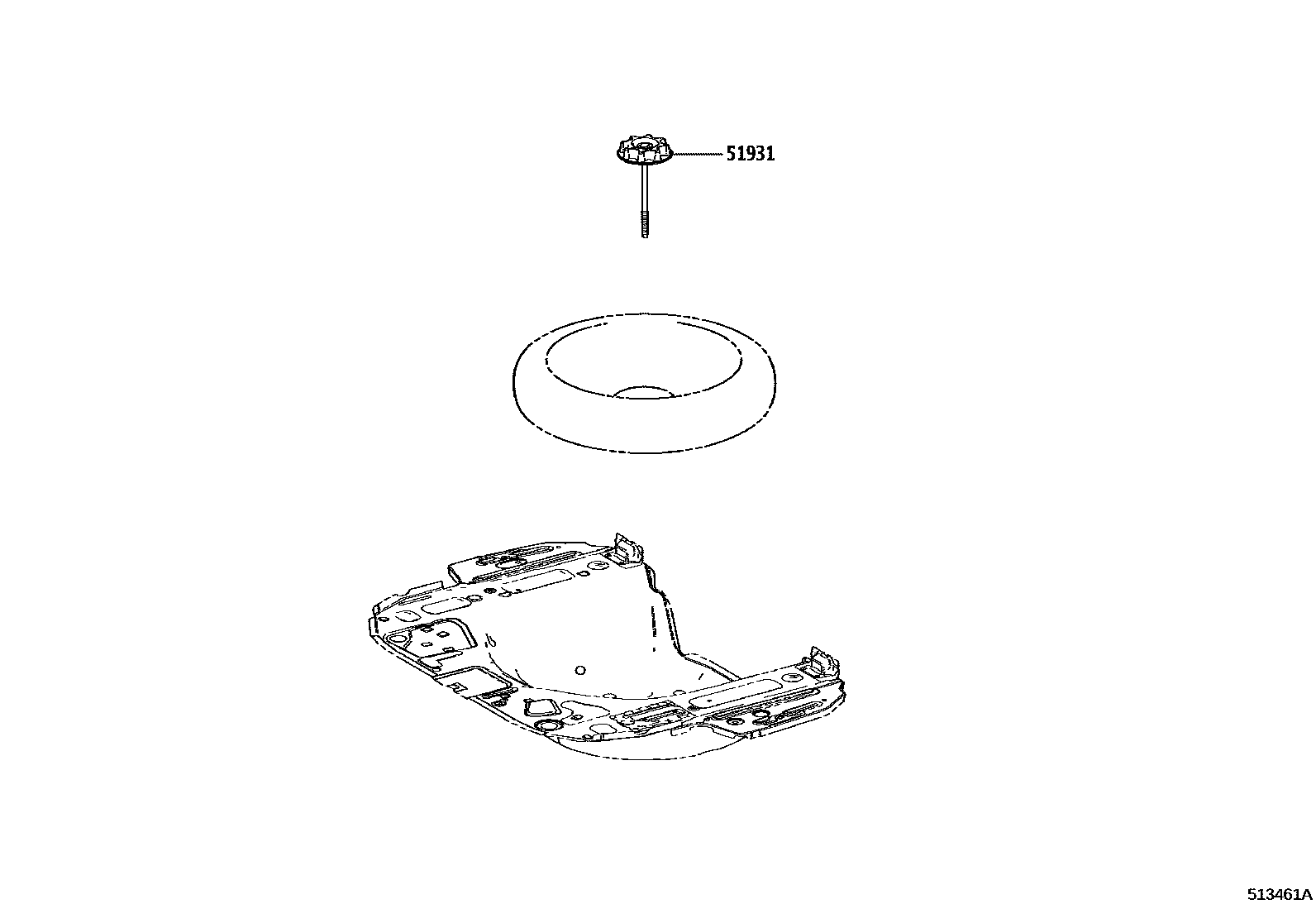 Toyota COROLLA Spare tire rack EPC diagram — 513461A