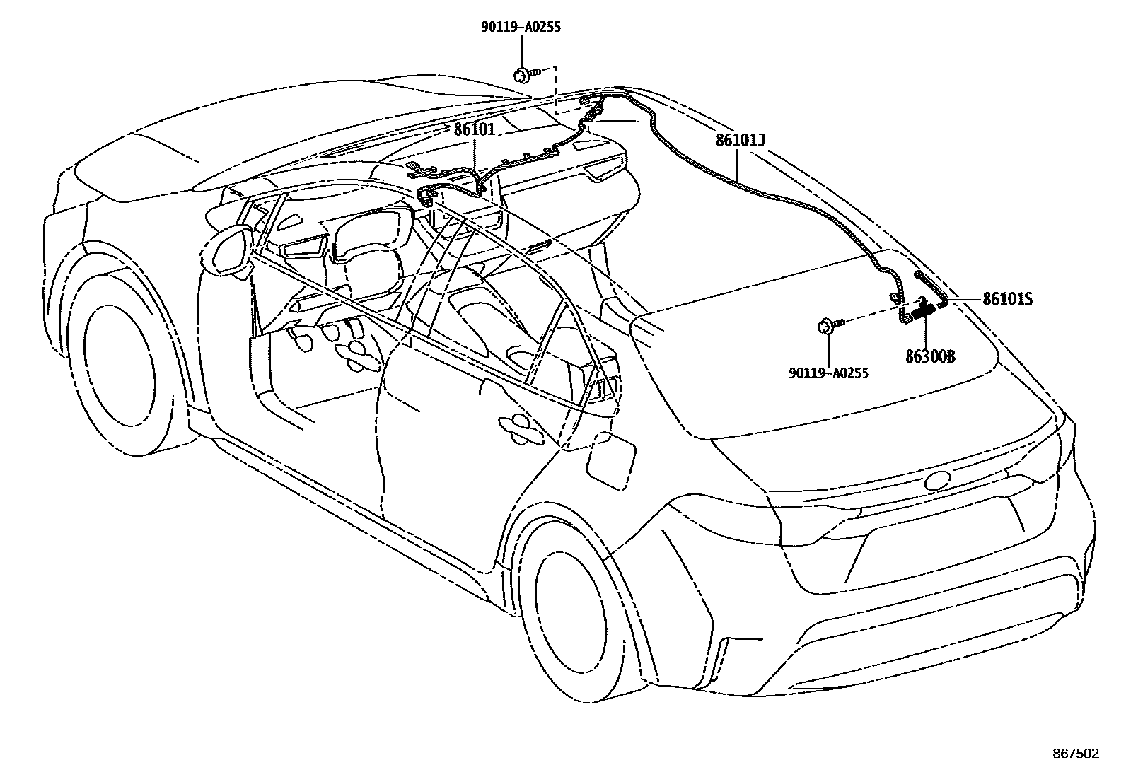 Toyota COROLLA antenna EPC diagram — 867502